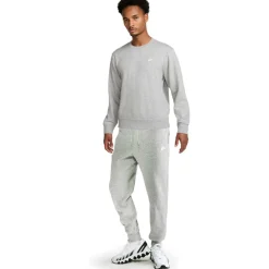 Nike Sportswear Club Fleece Crew Joggingpak Grijs Wit