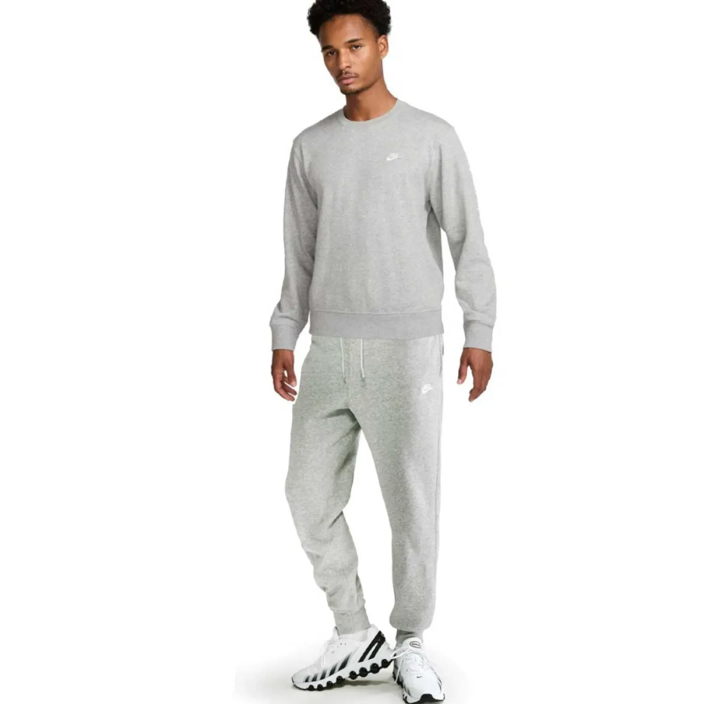 Nike Sportswear Club Fleece Crew Joggingpak Grijs Wit