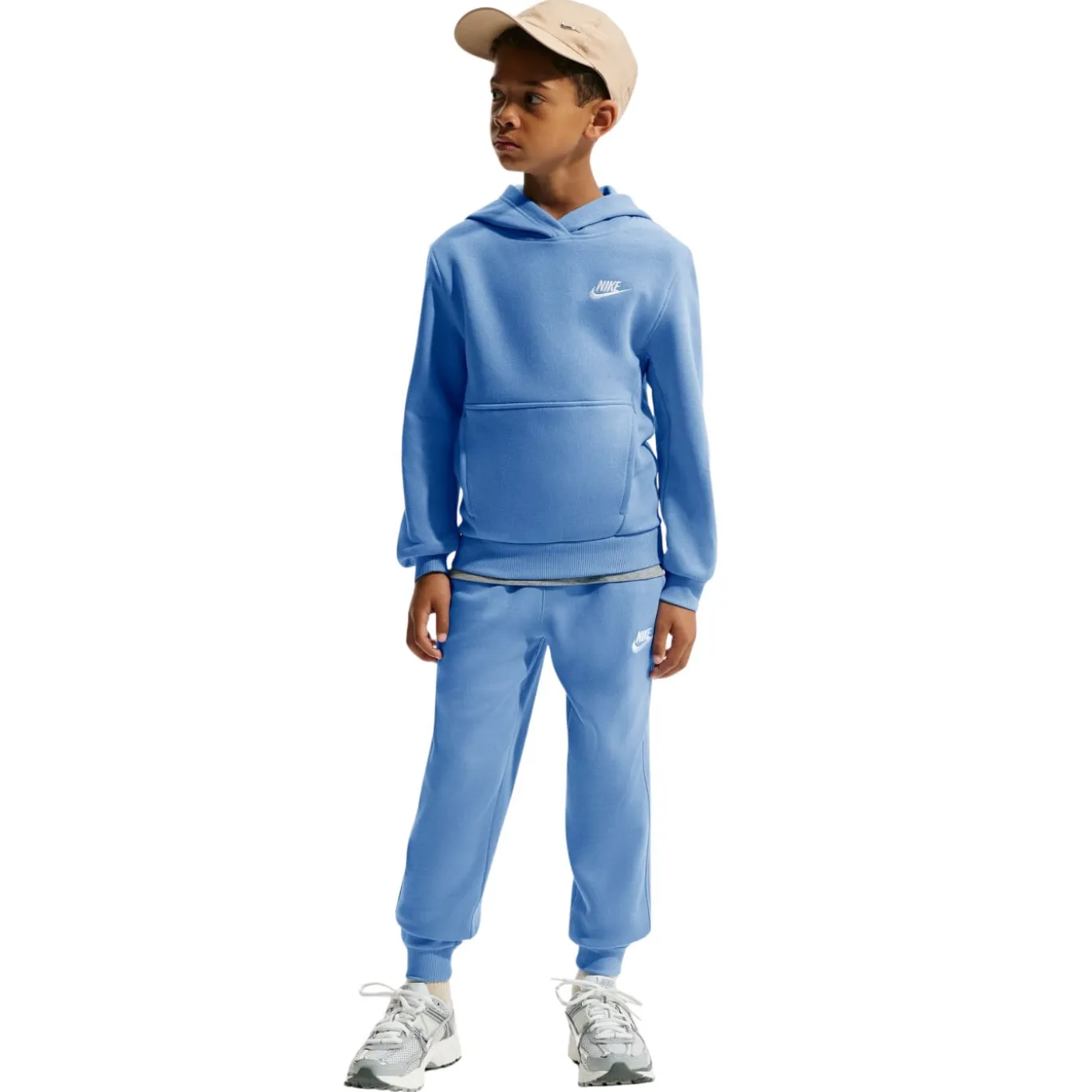 Nike Sportswear Club Fleece Hoodie Kids Blauw Wit