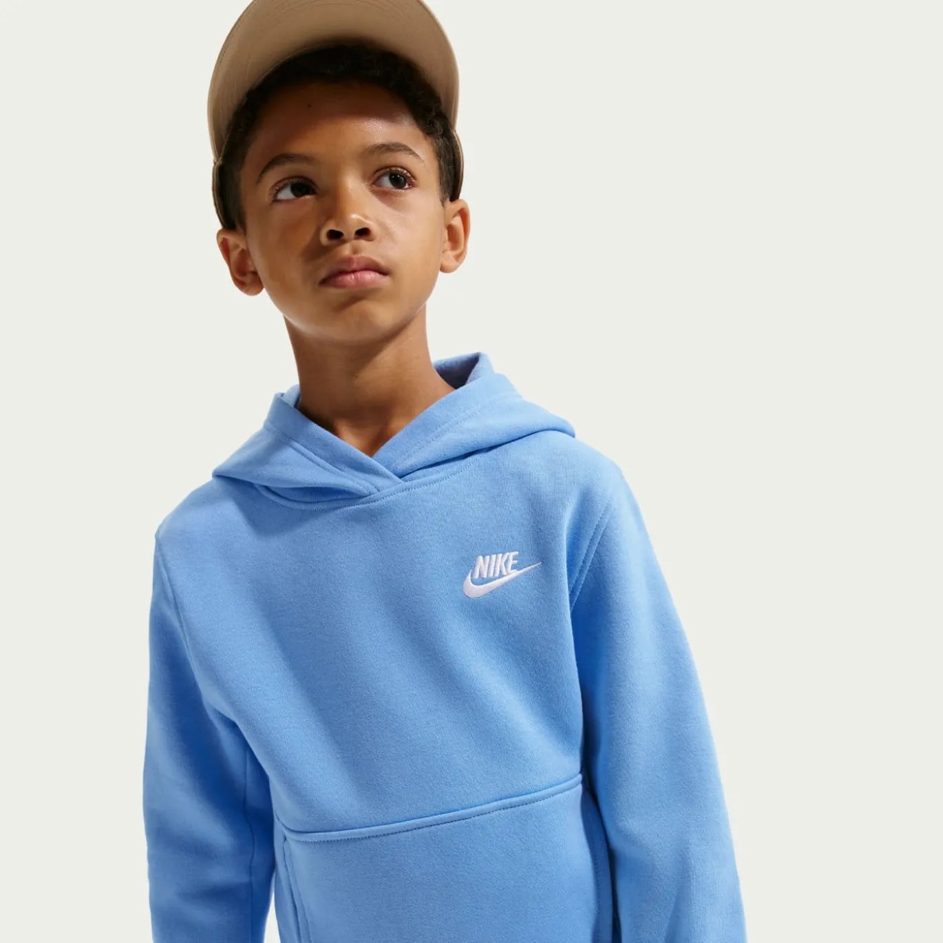 Nike Sportswear Club Fleece Hoodie Kids Blauw Wit