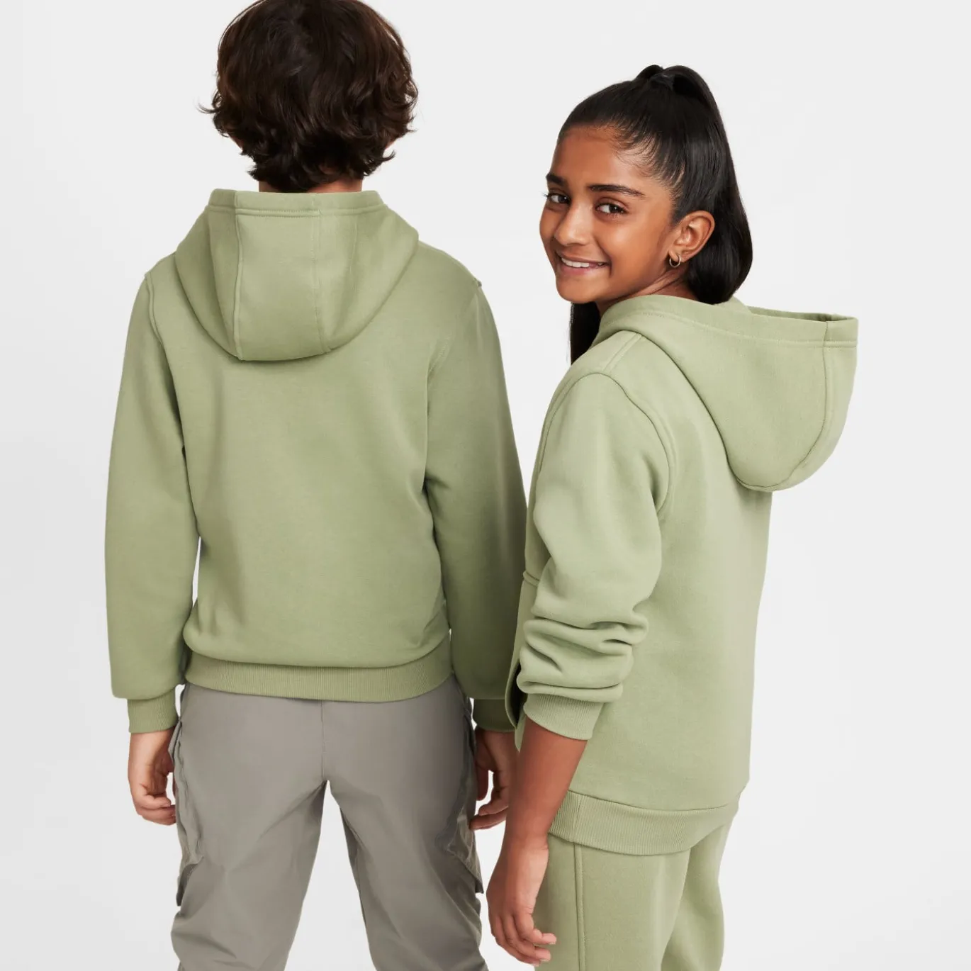 Nike Sportswear Club Fleece Hoodie Kids Lichtgroen Wit