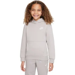 Nike Sportswear Club Fleece Hoodie Kids Grijs Wit