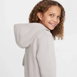 Nike Sportswear Club Fleece Hoodie Kids Grijs Wit