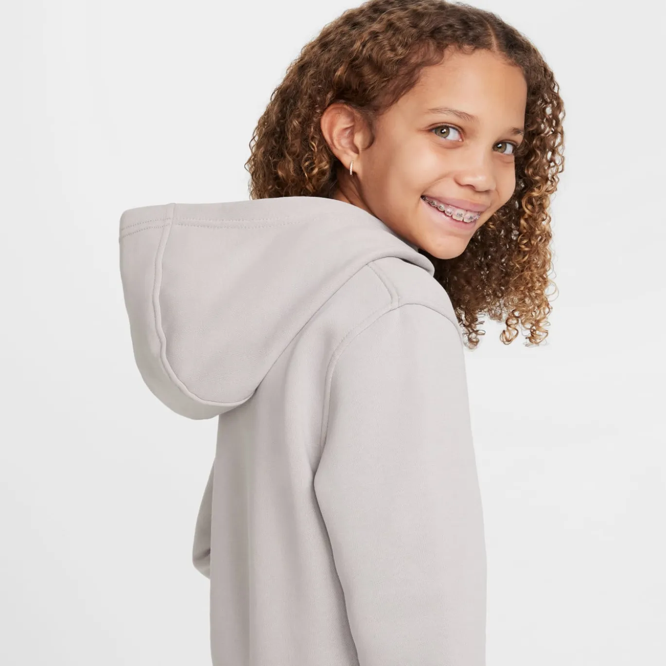 Nike Sportswear Club Fleece Hoodie Kids Grijs Wit