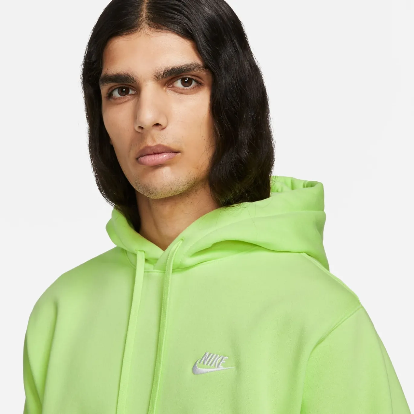 Nike Sportswear Club Fleece Hoodie Lichtgroen Wit
