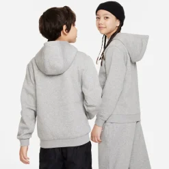 Nike Sportswear Club Fleece Hoodie Kids Lichtgrijs Wit