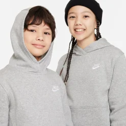 Nike Sportswear Club Fleece Hoodie Kids Lichtgrijs Wit