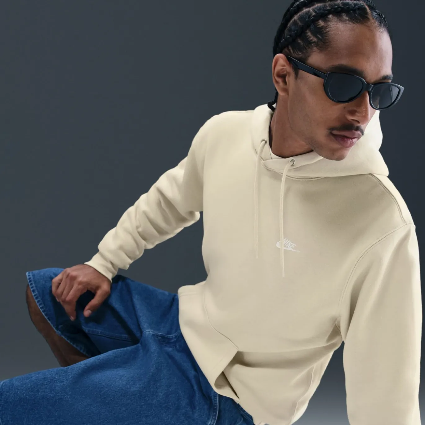 Nike Sportswear Club Fleece Hoodie Lichtbeige Wit