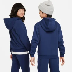 Nike Sportswear Club Fleece Hoodie Kids Donkerblauw Wit