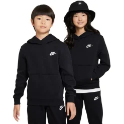 Nike Sportswear Club Fleece Hoodie Kids Zwart Wit