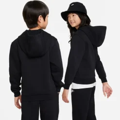 Nike Sportswear Club Fleece Hoodie Kids Zwart Wit