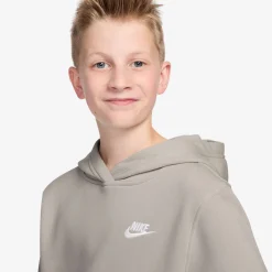 Nike Sportswear Club Fleece Hoodie Kids Lichtbruin Wit