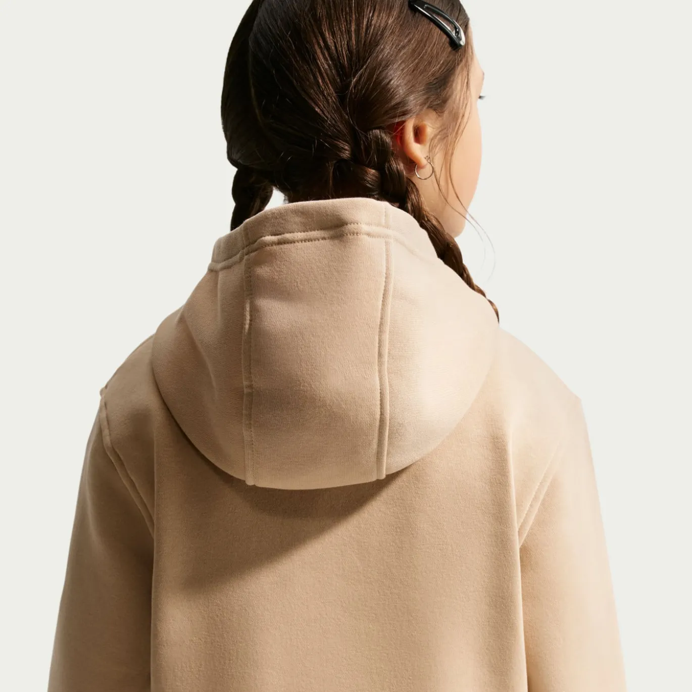 Nike Sportswear Club Fleece Hoodie Kids Beige Wit