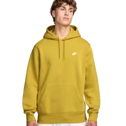 Nike Sportswear Club Fleece Hoodie Donkergeel Wit