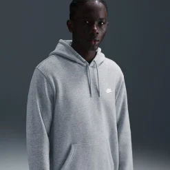 Nike Sportswear Club Fleece Hoodie Grijs Wit