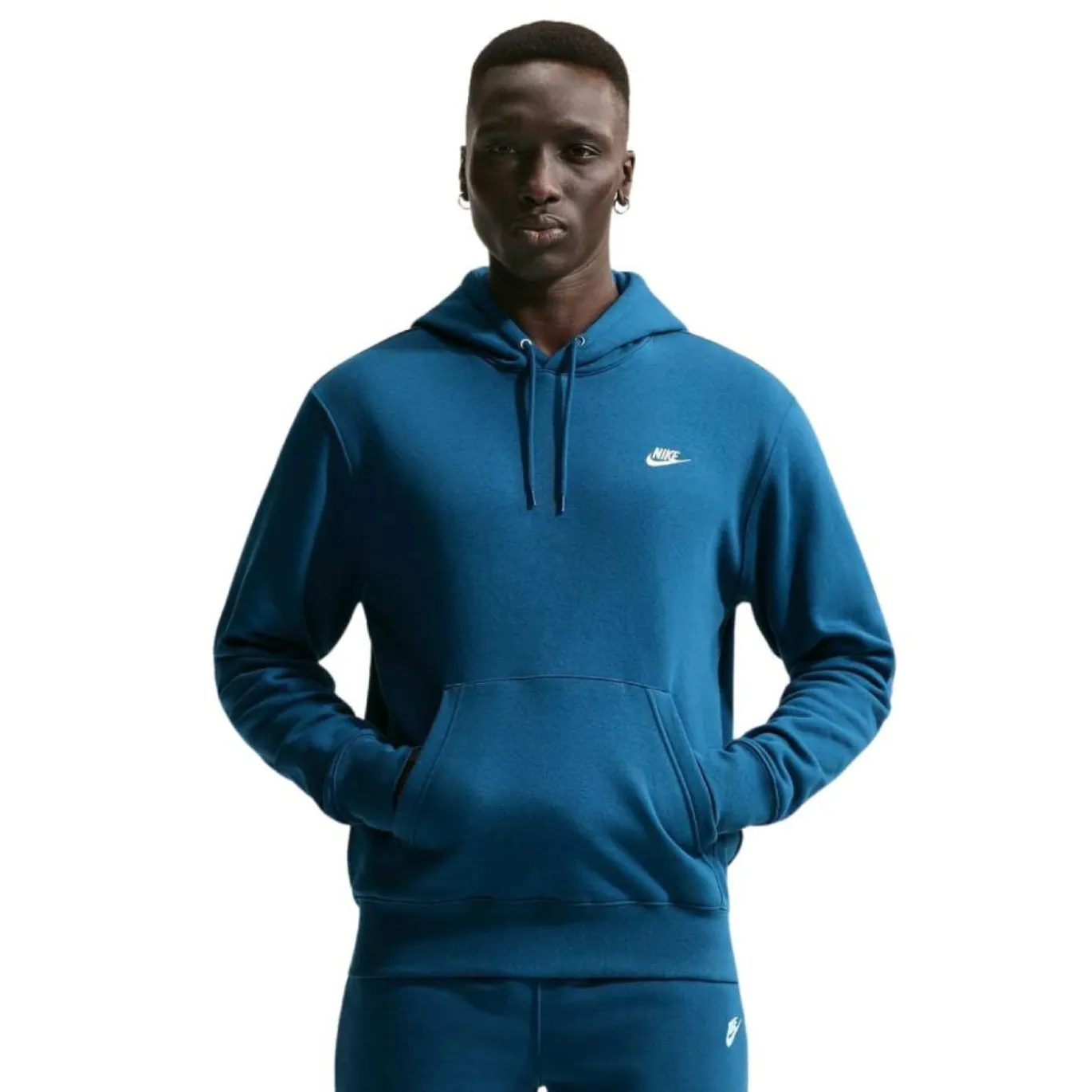 Nike Sportswear Club Fleece Hoodie Donkerblauw Lichtbeige