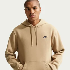 Nike Sportswear Club Fleece Hoodie Donkerbeige Donkerblauw