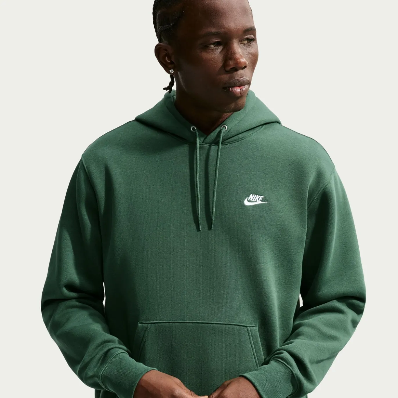 Nike Sportswear Club Fleece Hoodie Donkergroen Wit