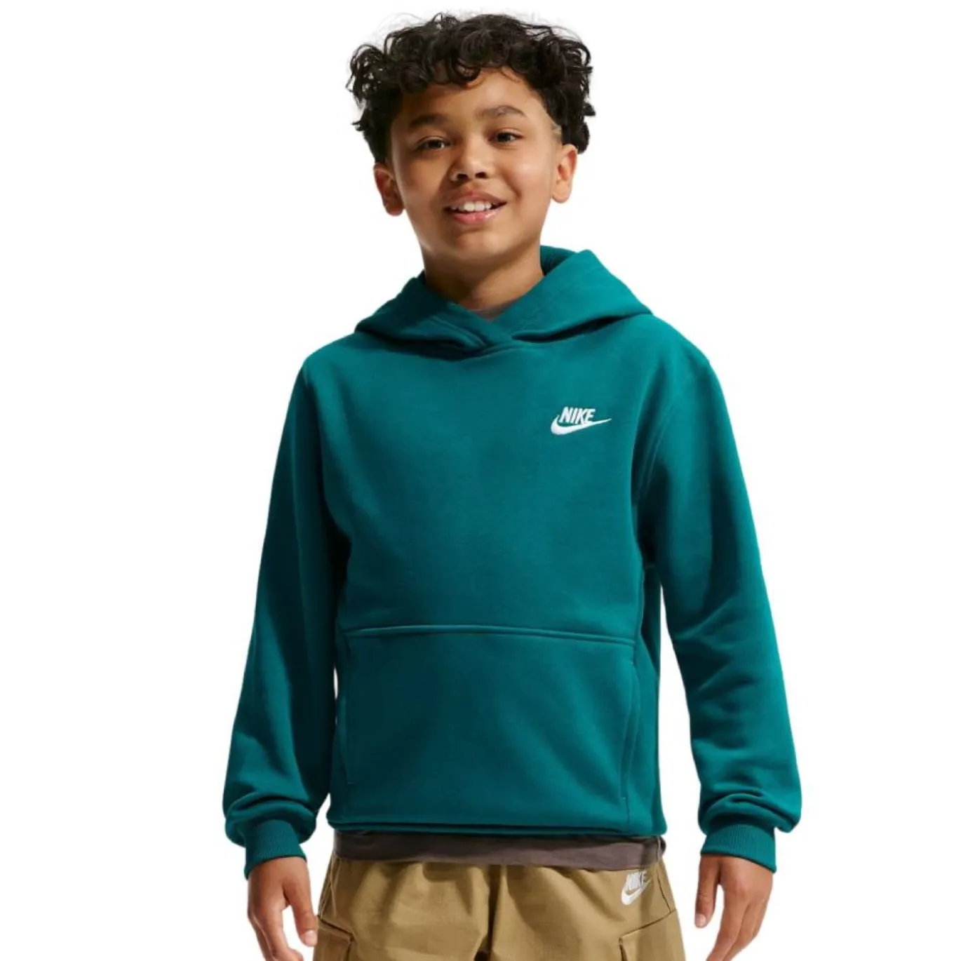 Nike Sportswear Club Fleece Hoodie Kids Turquoise Wit