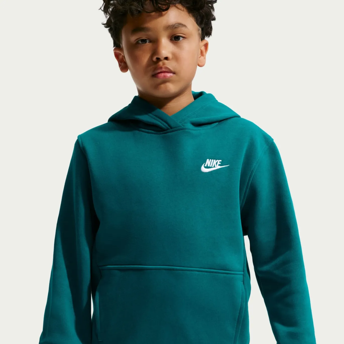 Nike Sportswear Club Fleece Hoodie Kids Turquoise Wit