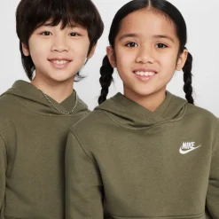 Nike Sportswear Club Fleece Hoodie Trainingspak Kids Olijfgroen Wit