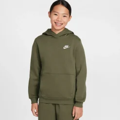 Nike Sportswear Club Fleece Hoodie Trainingspak Kids Olijfgroen Wit