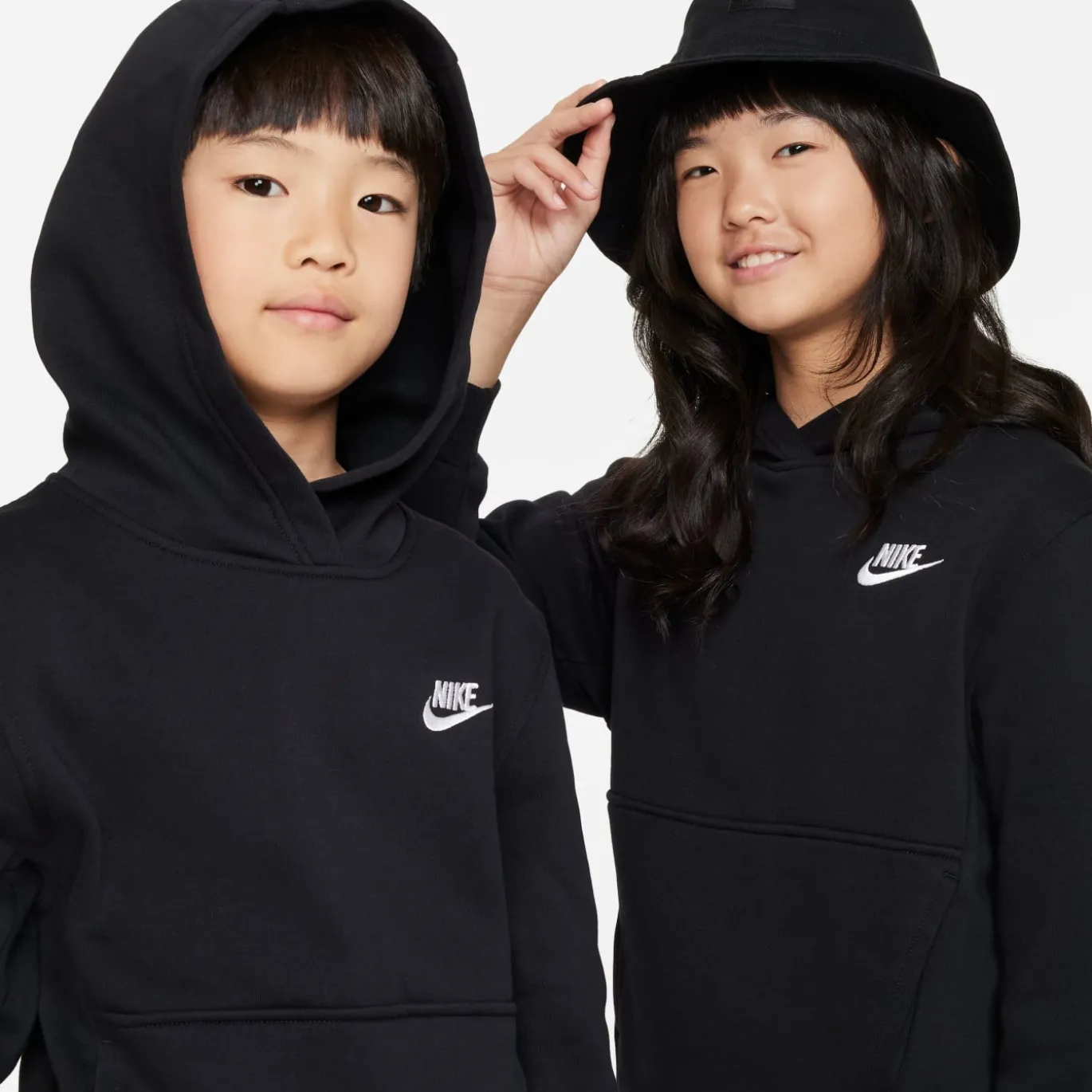 Nike Sportswear Club Fleece Hoodie Trainingspak Kids Zwart Wit