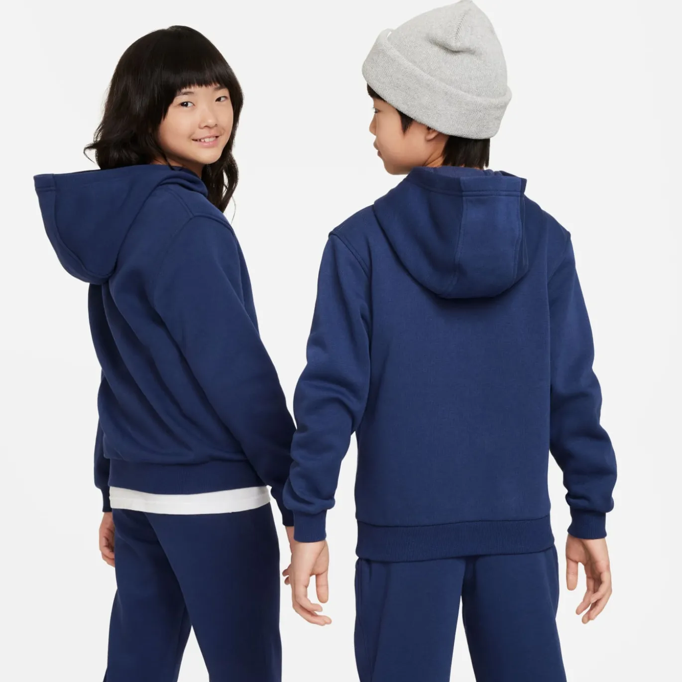 Nike Sportswear Club Fleece Hoodie Trainingspak Kids Donkerblauw Wit