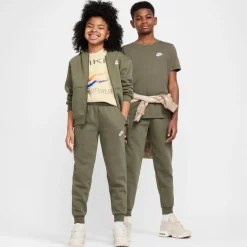 Nike Sportswear Club Fleece Joggingbroek Kids Olijfgroen Wit