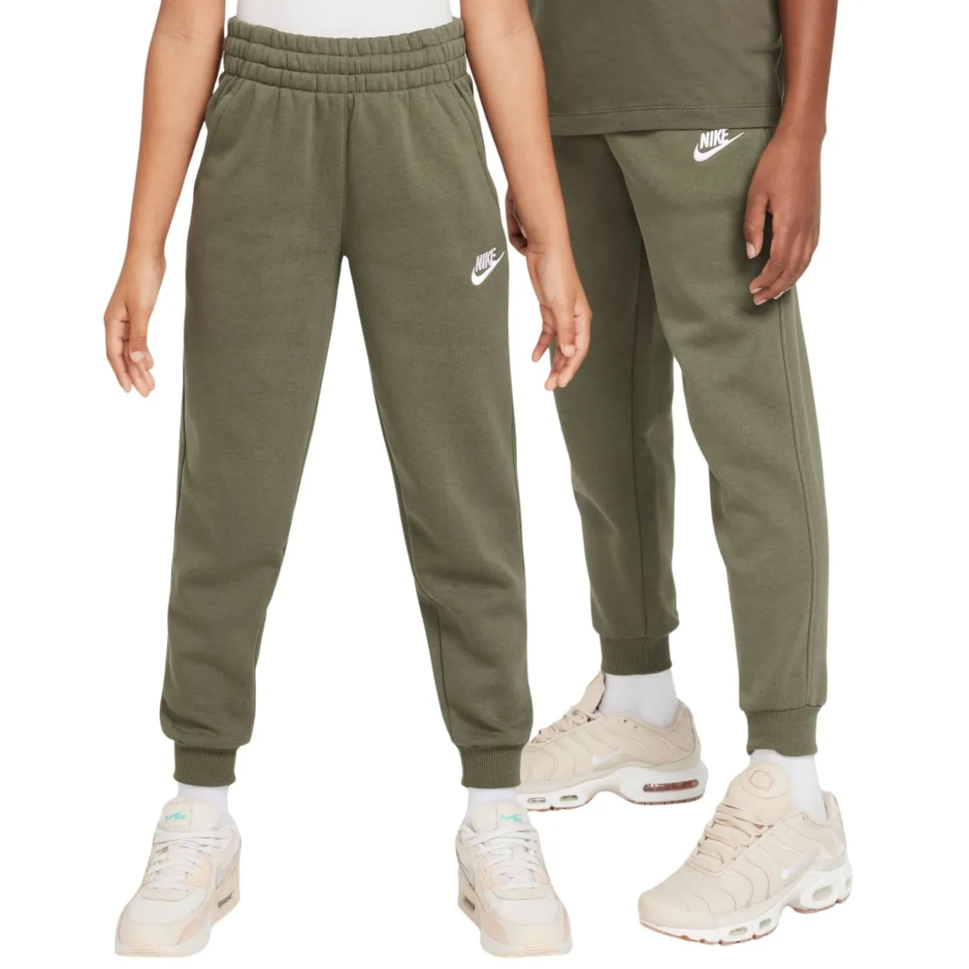 Nike Sportswear Club Fleece Joggingbroek Kids Olijfgroen Wit