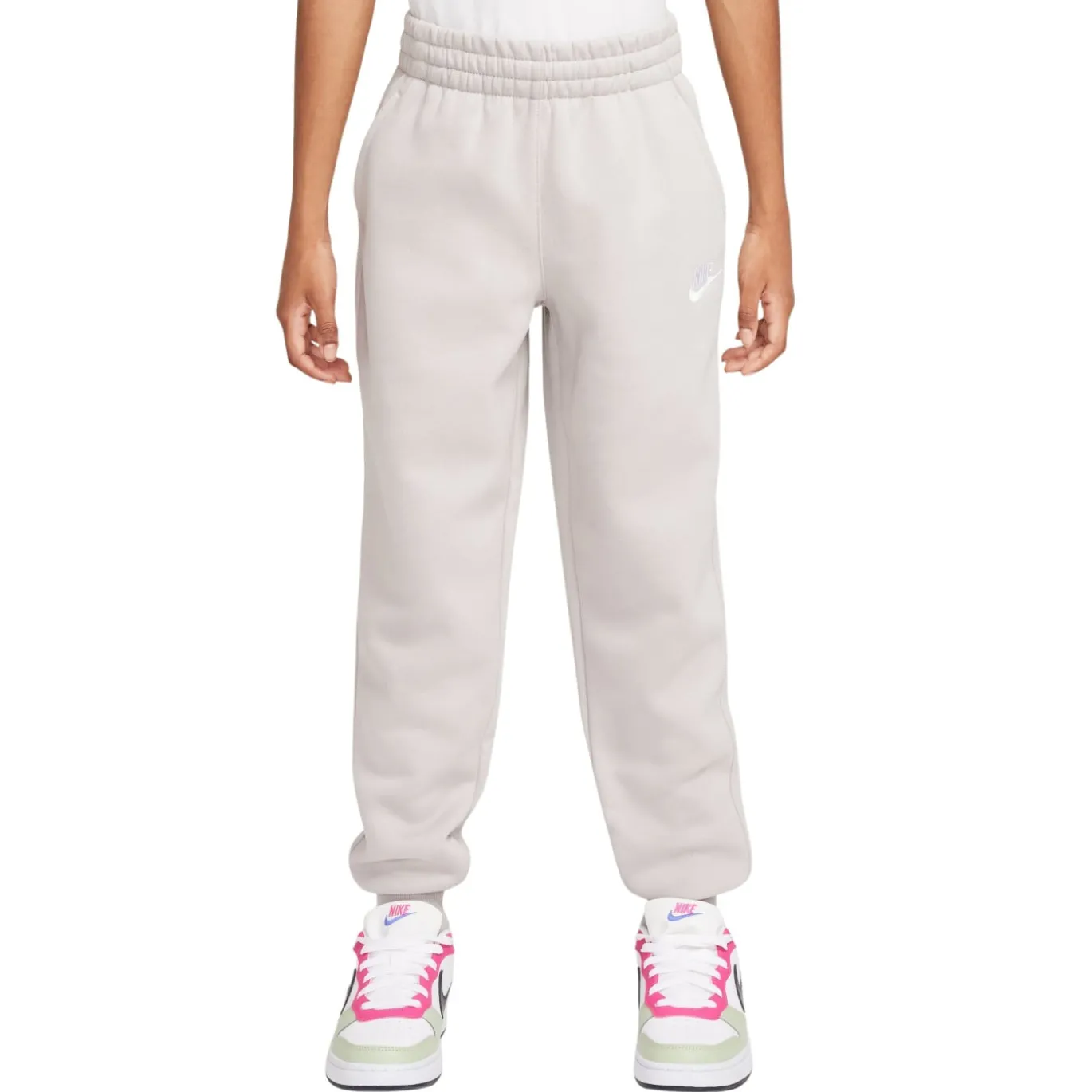 Nike Sportswear Club Fleece Joggingbroek Kids Grijs Wit