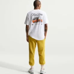 Nike Sportswear Club Fleece Joggingbroek Donkergeel Wit