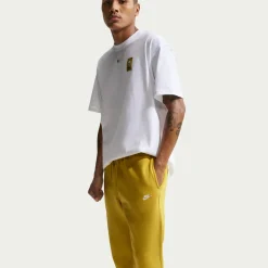 Nike Sportswear Club Fleece Joggingbroek Donkergeel Wit