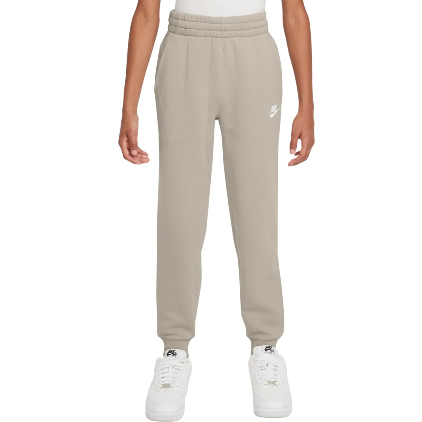 Nike Sportswear Club Fleece Joggingbroek Kids Lichtbruin Wit