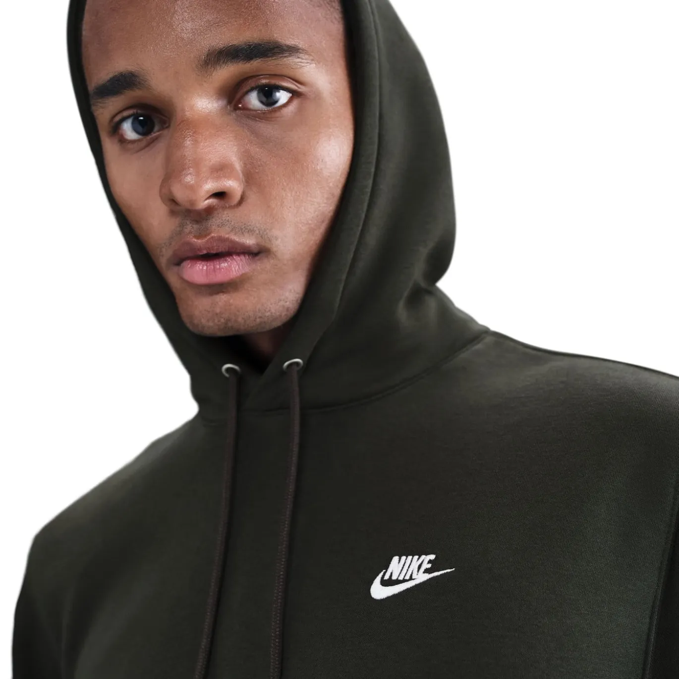 Nike Sportswear Club Fleece Joggingpak Hooded Donkergroen Wit