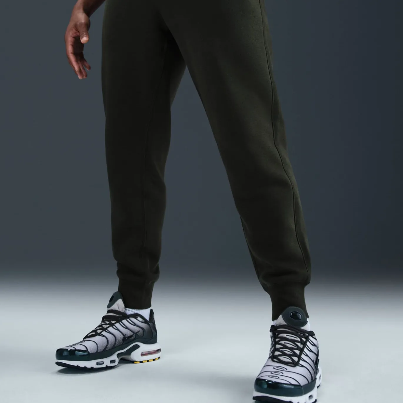 Nike Sportswear Club Fleece Joggingpak Hooded Donkergroen Wit