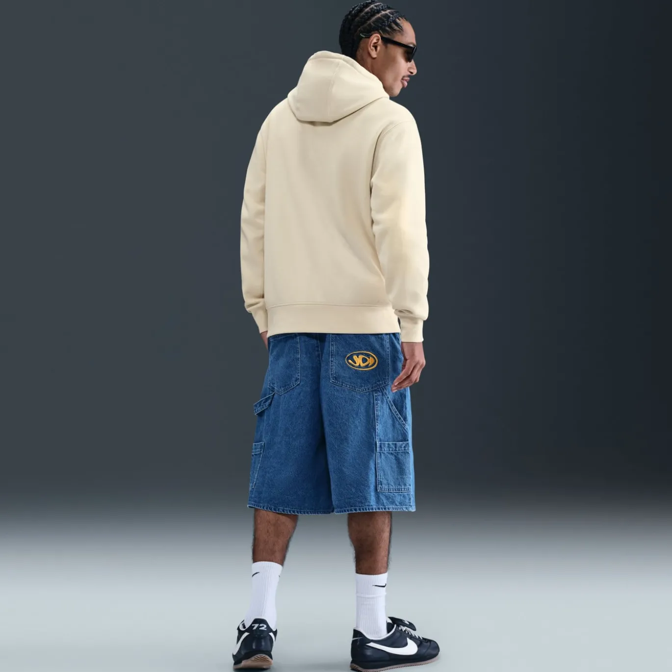 Nike Sportswear Club Fleece Joggingpak Hooded Lichtbeige Wit