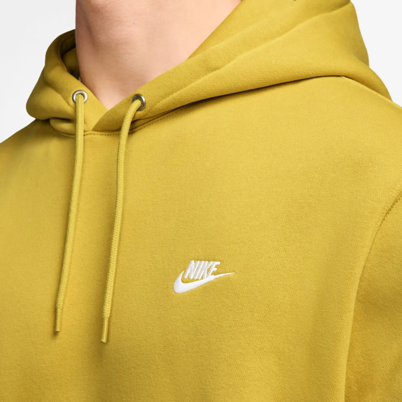 Nike Sportswear Club Fleece Joggingpak Hooded Donkergeel Wit