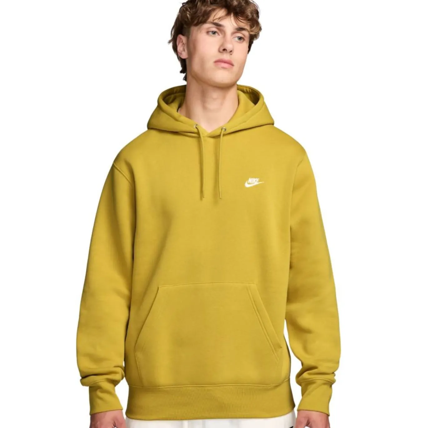 Nike Sportswear Club Fleece Joggingpak Hooded Donkergeel Wit