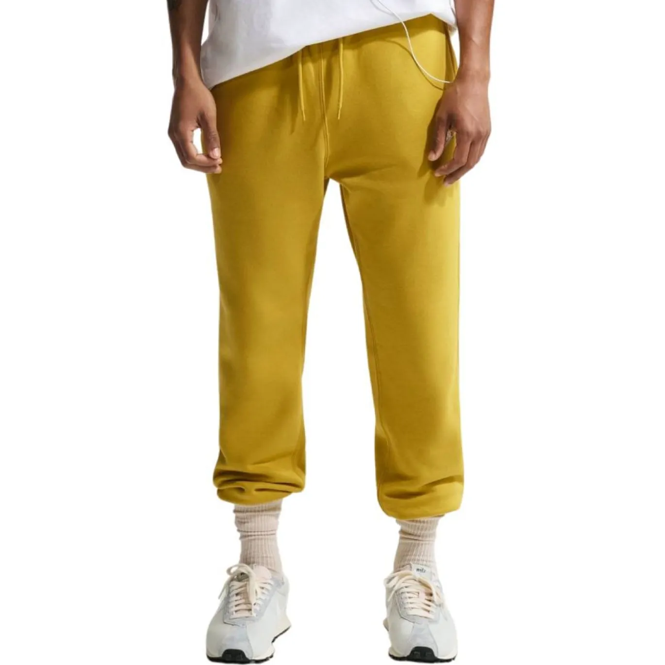 Nike Sportswear Club Fleece Joggingpak Hooded Donkergeel Wit