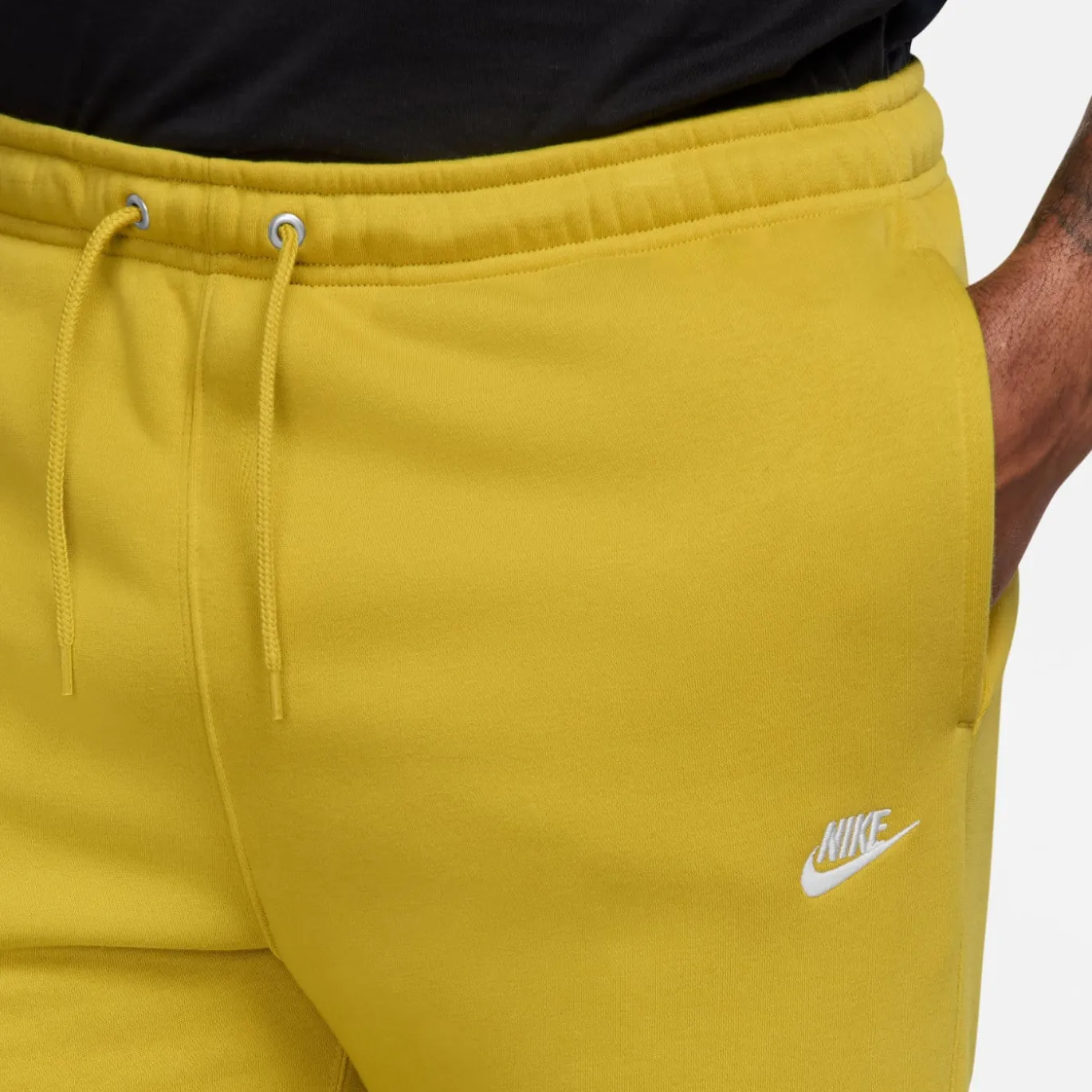 Nike Sportswear Club Fleece Joggingpak Hooded Donkergeel Wit