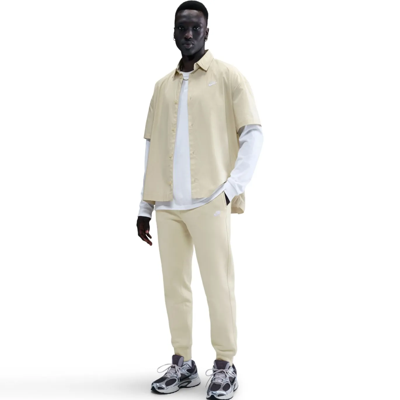 Nike Sportswear Club Fleece Joggingbroek Lichtbeige Wit