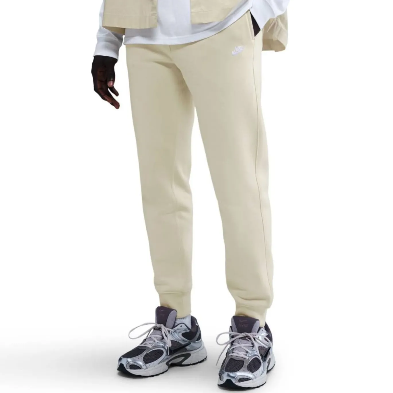 Nike Sportswear Club Fleece Joggingbroek Lichtbeige Wit