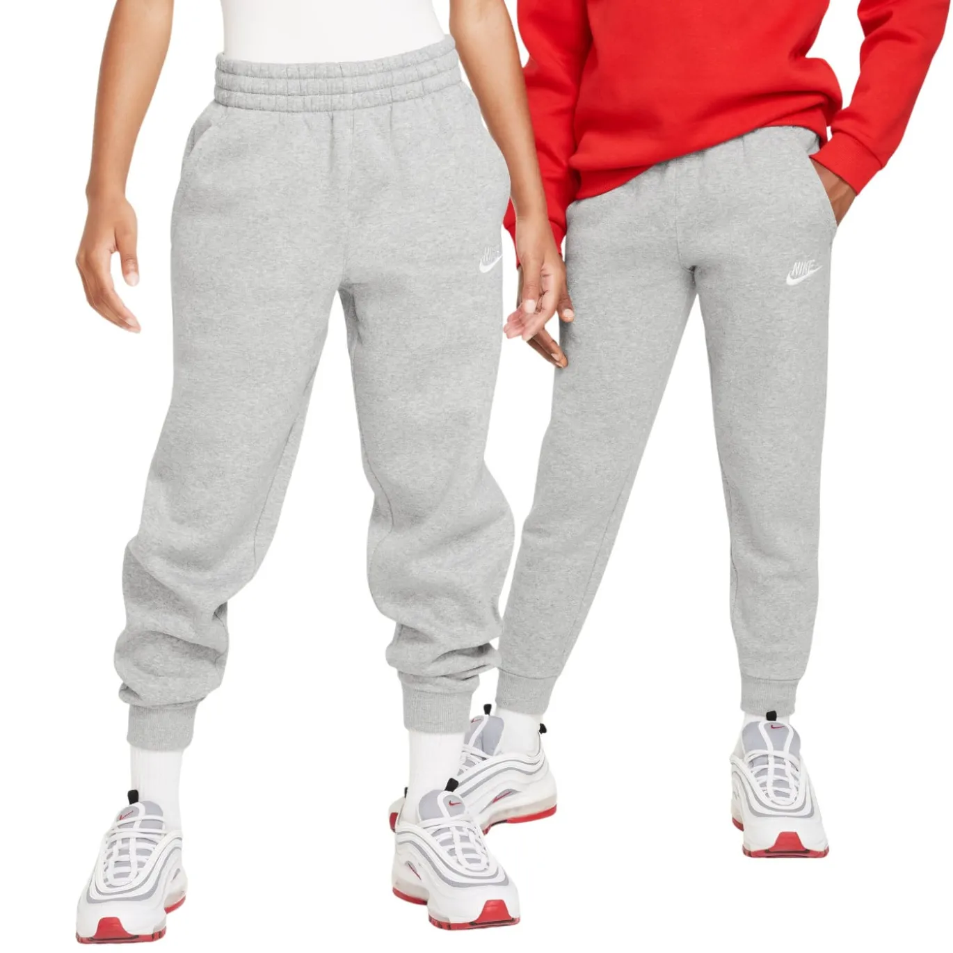 Nike Sportswear Club Fleece Joggingbroek Kids Lichtgrijs Wit