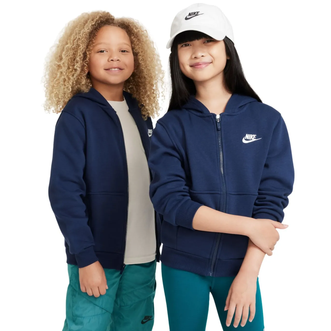 Nike Sportswear Club Fleece Trainingspak Kids Donkerblauw Wit