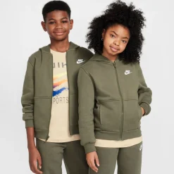 Nike Sportswear Club Fleece Trainingspak Kids Olijfgroen Wit
