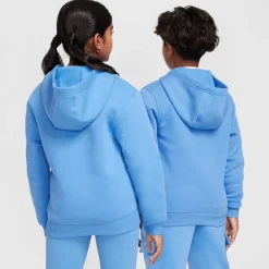 Nike Sportswear Club Fleece Trainingspak Hooded Full-Zip Kids Blauw Wit