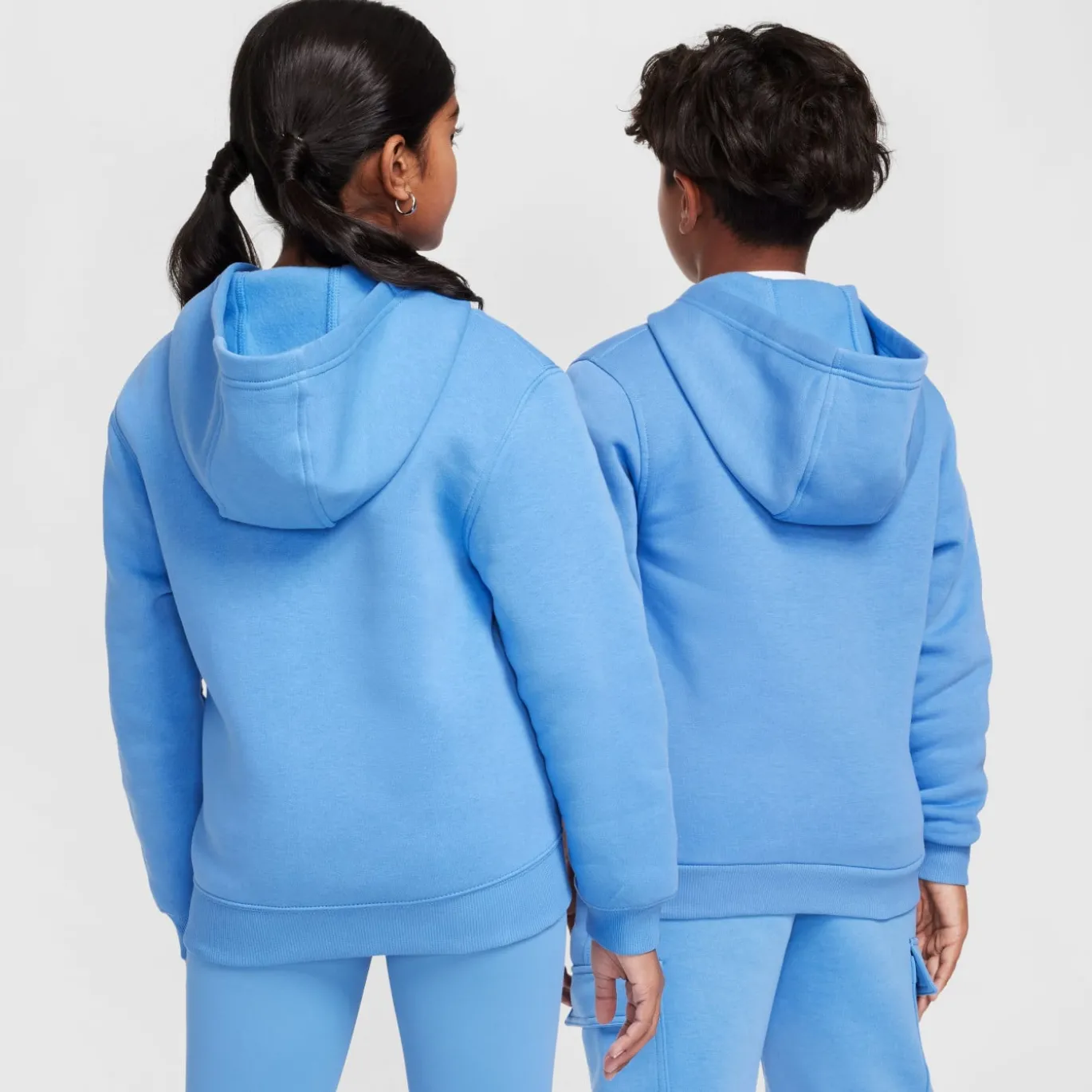 Nike Sportswear Club Fleece Trainingspak Hooded Full-Zip Kids Blauw Wit