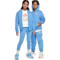 Nike Sportswear Club Fleece Trainingspak Hooded Full-Zip Kids Blauw Wit