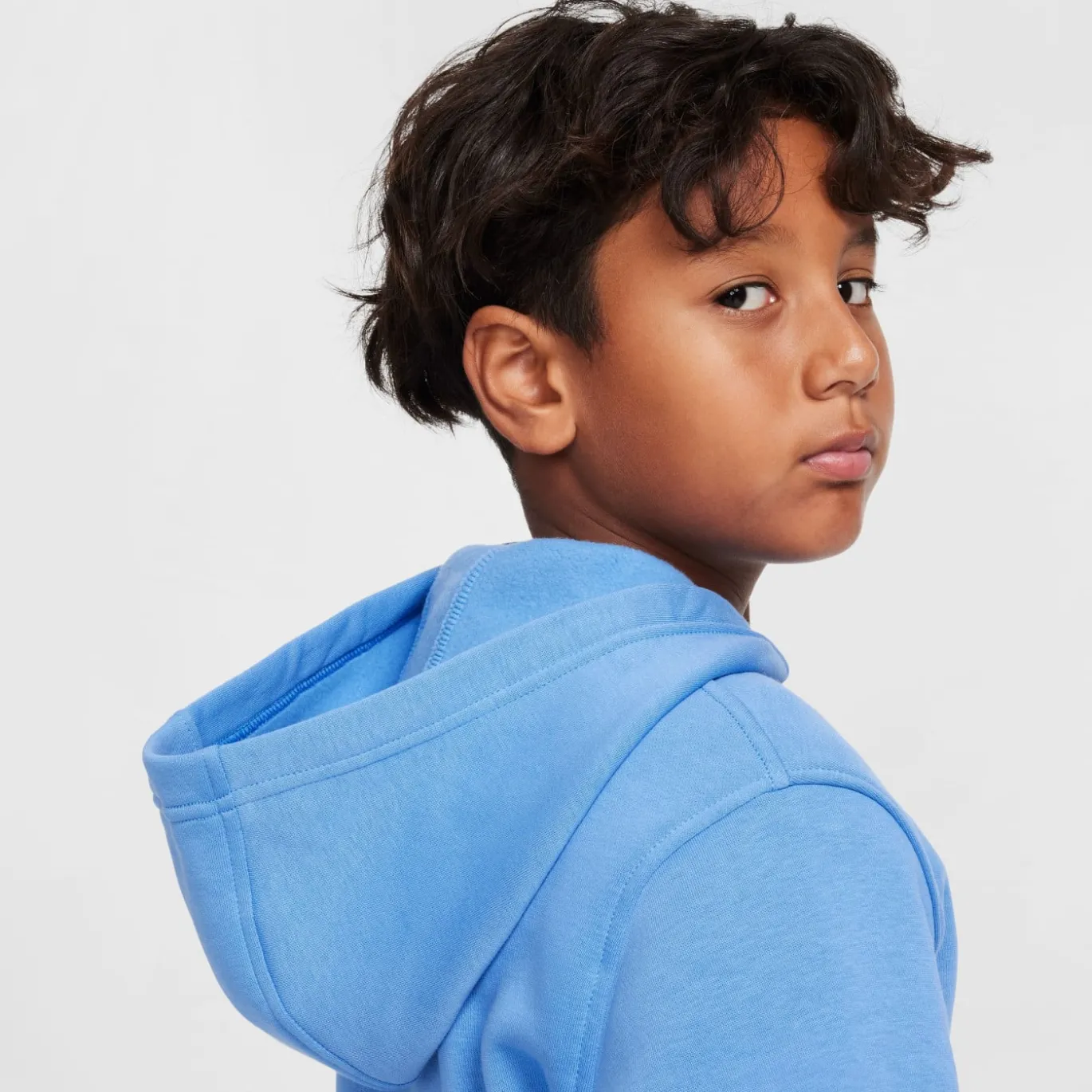 Nike Sportswear Club Fleece Trainingspak Hooded Full-Zip Kids Blauw Wit